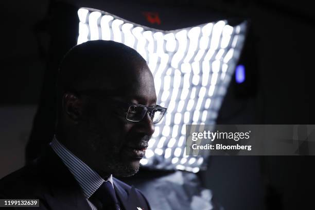 Tidjane Thiam, chief executive officer of Credit Suisse Group AG, pauses during a Bloomberg Television interview in Zurich, Switzerland, on...