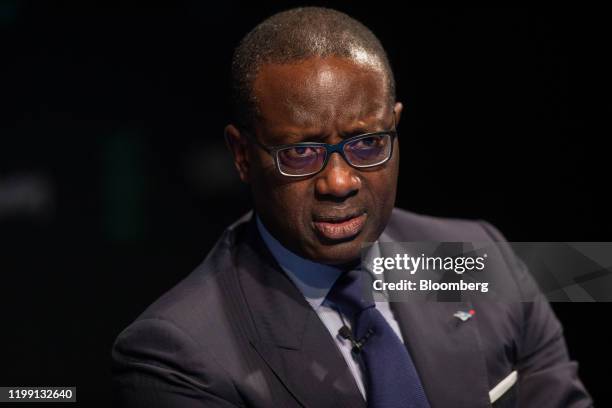 Tidjane Thiam, chief executive officer of Credit Suisse Group AG, pauses during an interview at the European Capital Markets at Bloomberg's European...