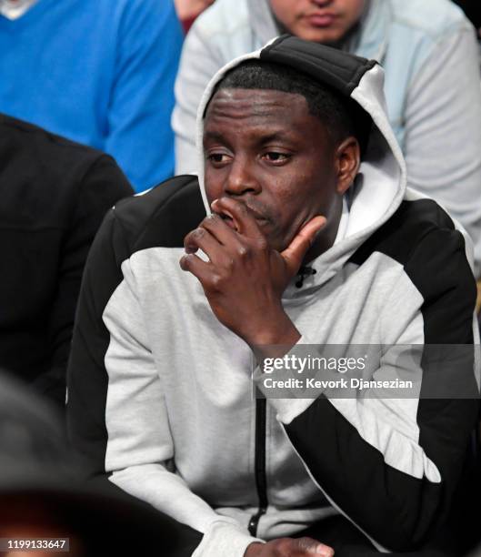 Free agent Darren Collison attends the Los Angeles Lakers and Houston Rockets basketball game at Staples Center on February 6, 2020 in Los Angeles,...