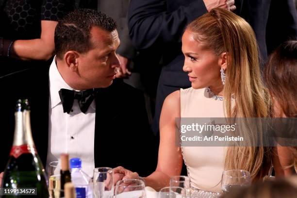 Alex Rodriguez and Jennifer Lopez attend the 25th Annual Critics' Choice Awards at Barker Hangar on January 12, 2020 in Santa Monica, California.