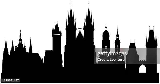 prague (all buildings are moveable and complete) - mala strana stock illustrations