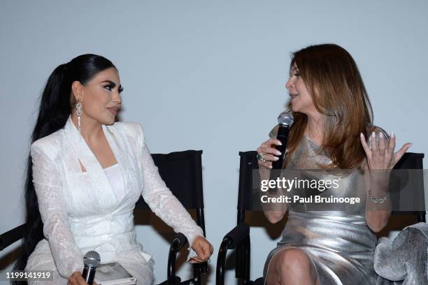 Aryana Sayeed and Sonia Nassery Cole onstage at New York Premiere Of "I Am You" at Pier 59 Studios on February 6, 2020 in New York City.