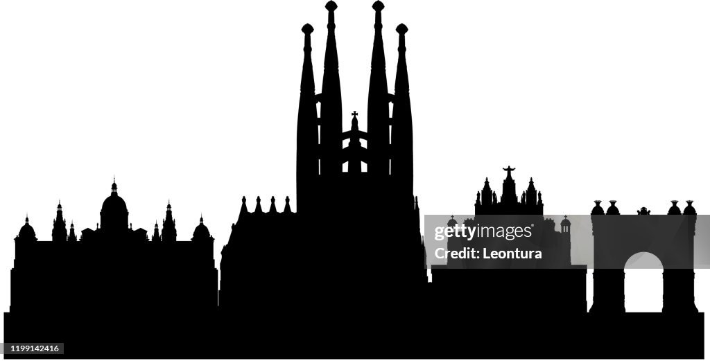 Barcelona Skyline (All Buildings Are Complete and Moveable)