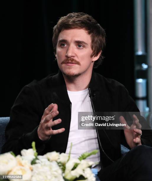 Kyle Gallner of "Interrogation" speaks during the CBS All Access segment of the 2020 Winter TCA Press Tour at The Langham Huntington, Pasadena on...