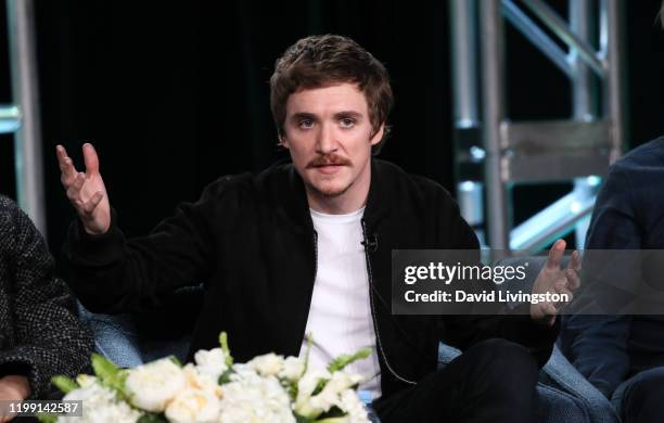 Kyle Gallner of "Interrogation" speaks during the CBS All Access segment of the 2020 Winter TCA Press Tour at The Langham Huntington, Pasadena on...