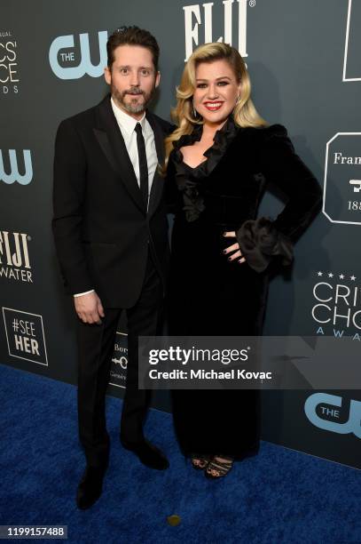 Brandon Blackstock and Kelly Clarkson attend the 25th annual Critics' Choice Awards at Barker Hangar on January 12, 2020 in Santa Monica, California.