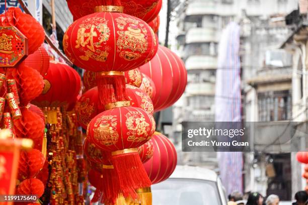 the traditional red lanterns for sale. - chinese new year 2020 stock pictures, royalty-free photos & images