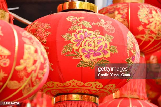 the traditional red lanterns for sale. - chinese new year 2020 stock pictures, royalty-free photos & images