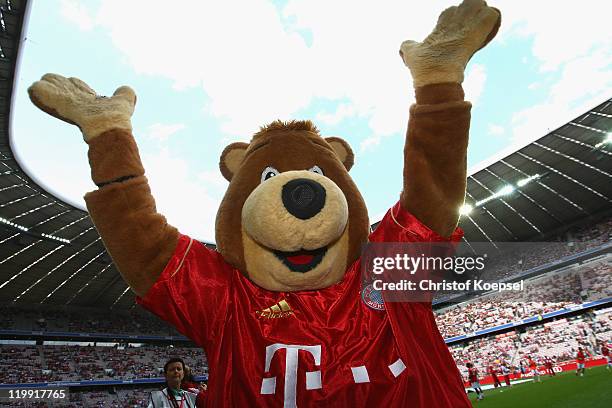 Mascot Berni of Bayern poses during the Audi Cup match between FC Bayern Muenchen and AC Milan at Allianz Arena on July 26, 2011 in Munich, Germany.