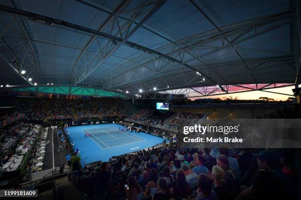 General view of centre court during day two of the 2020 Adelaide International at Memorial Drive on January 13, 2020 in Adelaide, Australia.