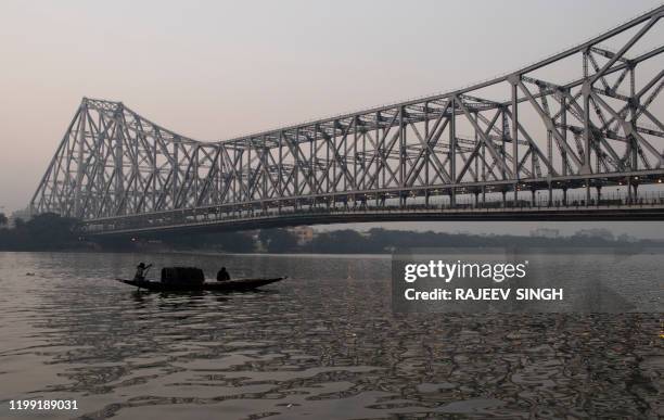howrah bridge - kolkata bridge stock pictures, royalty-free photos & images