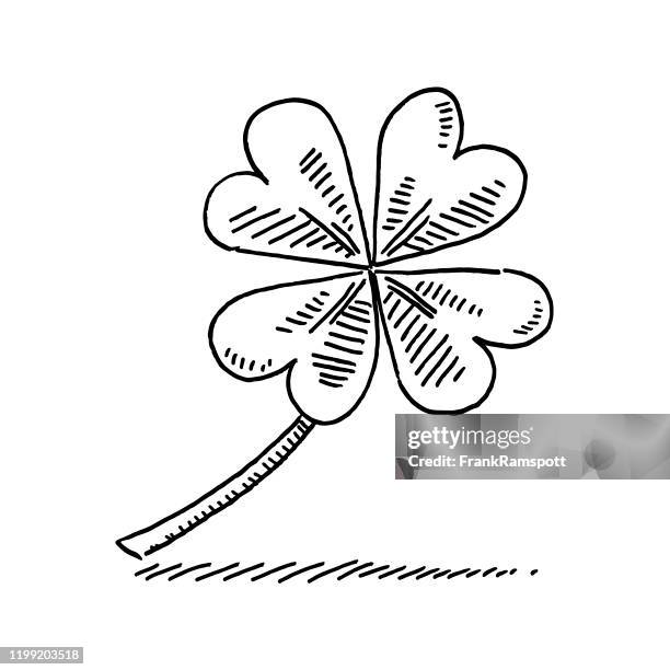 lucky clover symbol zeichnung - blessing stock-grafiken, -clipart, -cartoons und -symbole