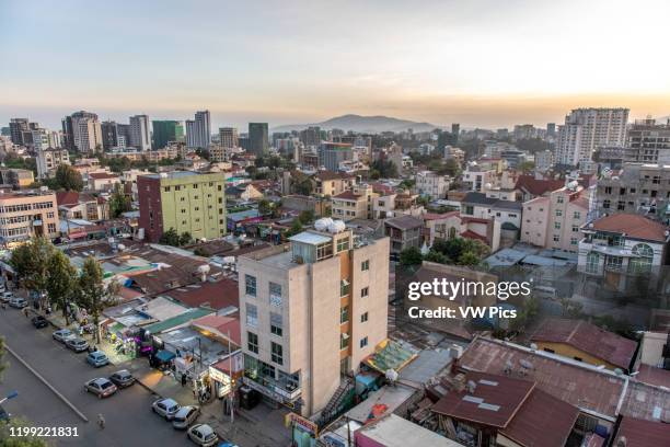 Sprawling skyline of the developing capitol of Ethiopia, Addis Ababa..