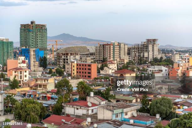 Sprawling skyline of the developing capitol of Ethiopia, Addis Ababa..