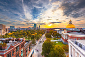 Boston, Massachusetts, USA cityscape with the State House