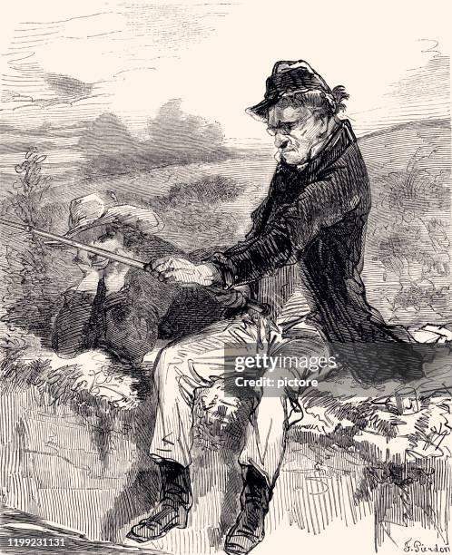 shareholder/shareholder (xxxl) - fisherman portrait stock illustrations