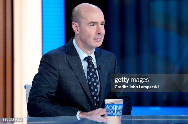 Labor Secretary Eugene Scalia is interviewed by Dagen McDowell during FOX Business Network's "Mornings With Maria" at Fox Business Network Studios on...