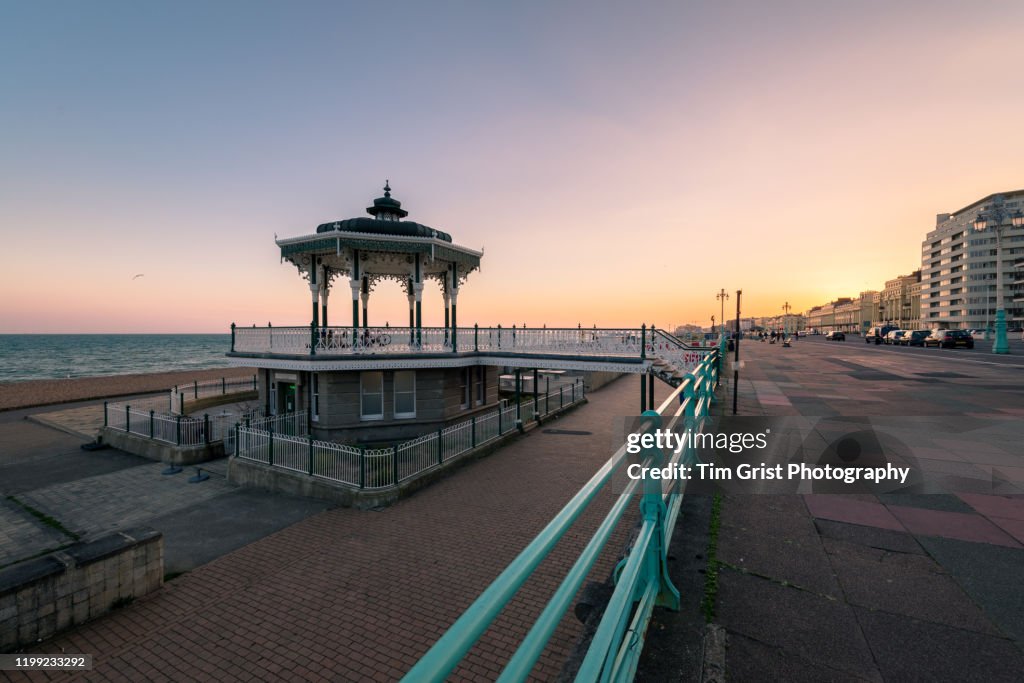 Brighton Promenade at Sunset.