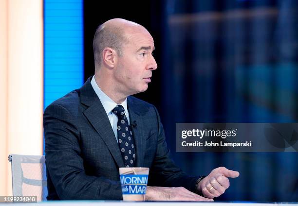 Labor Secretary Eugene Scalia is interviewed by Dagen McDowell during FOX Business Network's "Mornings With Maria" at Fox Business Network Studios on...