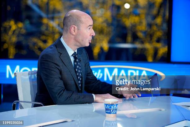 Labor Secretary Eugene Scalia is interviewed by Dagen McDowell during FOX Business Network's "Mornings With Maria" at Fox Business Network Studios on...