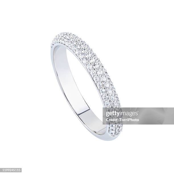 female wedding diamonds ring isolated on a white background - ring juveler bildbanksfoton och bilder