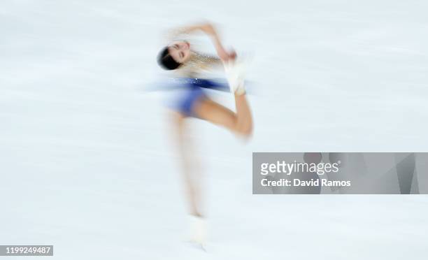 Young You of Korea competes in Women Single Skating Free Skating in Figure Skating during day 4 of the Lausanne 2020 Winter Youth Olympics at...