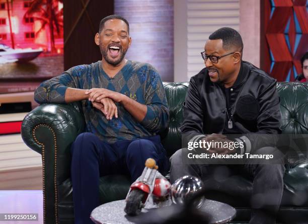 Will Smith and Martin Lawrence on set of Un Nuevo Dia during Miami Press Day for their upcoming film Bad Boys For LIfe on January 13, 2020 in Miami,...