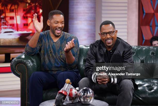 Will Smith and Martin Lawrence on set of Un Nuevo Dia during Miami Press Day for their upcoming film Bad Boys For LIfe on January 13, 2020 in Miami,...