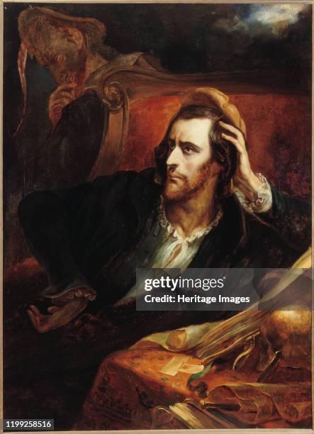 Faust in His Study , ca 1848. Found in the Collection of Musée de la Vie romantique, Paris. Artist Scheffer, Ary .