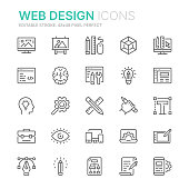 Collection of web design and development related line icons. 48x48 Pixel Perfect. Editable stroke