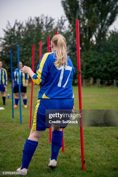football agility training - sports training drill stock pictures, royalty-free photos & images