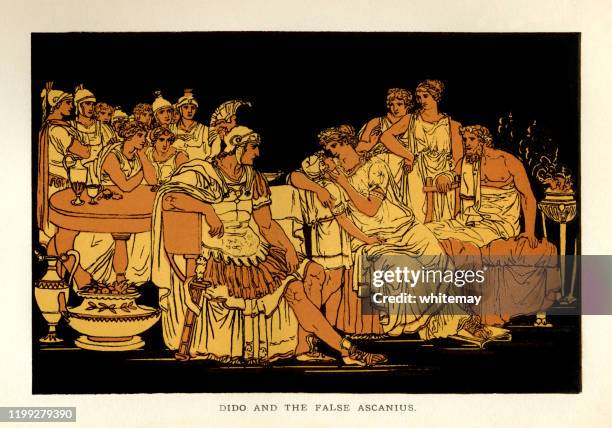 stories from virgil - dido and the false ascanius - virgil stock illustrations