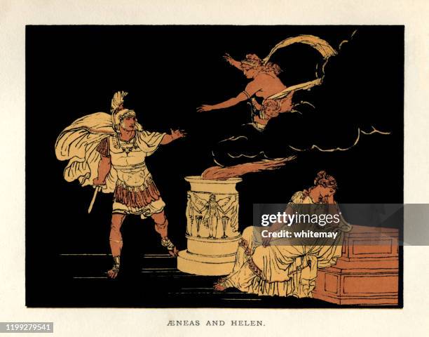 stockillustraties, clipart, cartoons en iconen met verhalen van virgil-aeneas en helen - aphrodite