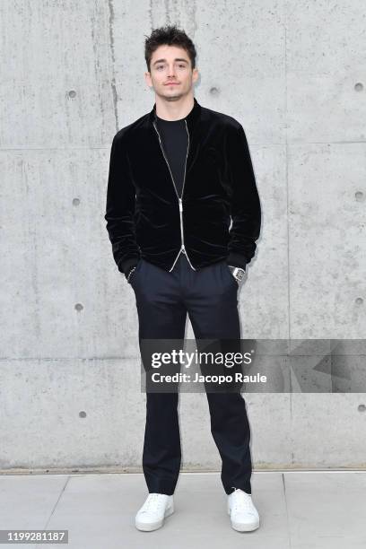 Charles Leclerc is seen at the Giorgio Armani fashion show on January 13, 2020 in Milan, Italy.