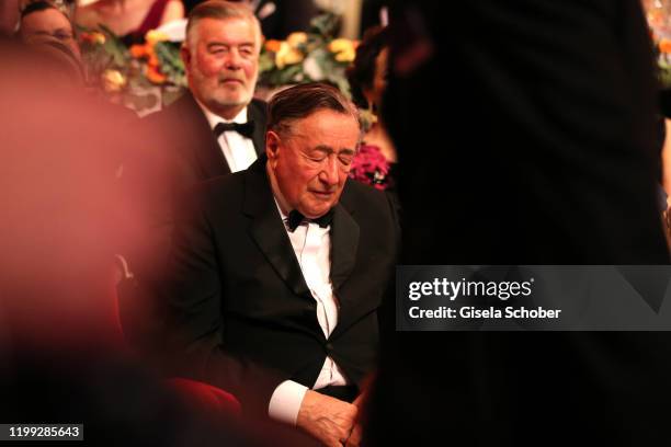 Richard Lugner sleeps during the 15th Semper Opera Ball 2020 at Semperoper on February 7, 2020 in Dresden, Germany.