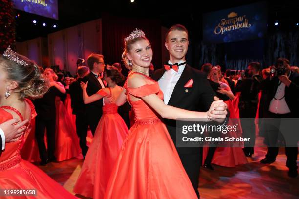 Lilith Becker, daughter of Ben Becker, and Stefan Nissbach during the 15th Semper Opera Ball 2020 at Semperoper on February 7, 2020 in Dresden,...