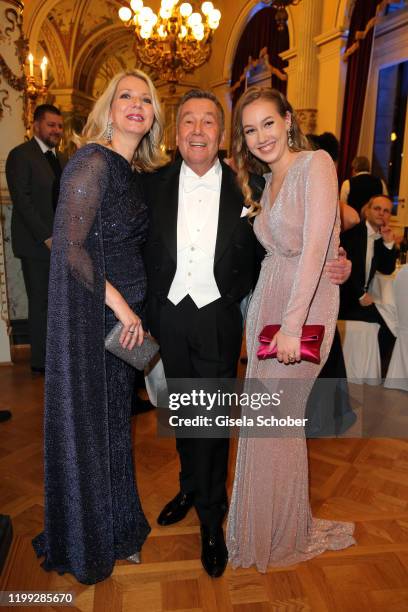 Roland Kaiser and his wife Frau Silvia Keiler and their daughter Annalena Kaiser during the 15th Semper Opera Ball 2020 at Semperoper on February 7,...