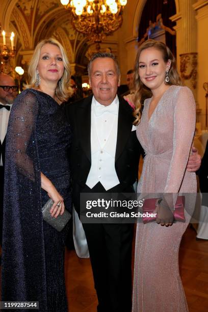 Roland Kaiser and his wife Frau Silvia Keiler and their daughter Annalena Kaiser during the 15th Semper Opera Ball 2020 at Semperoper on February 7,...