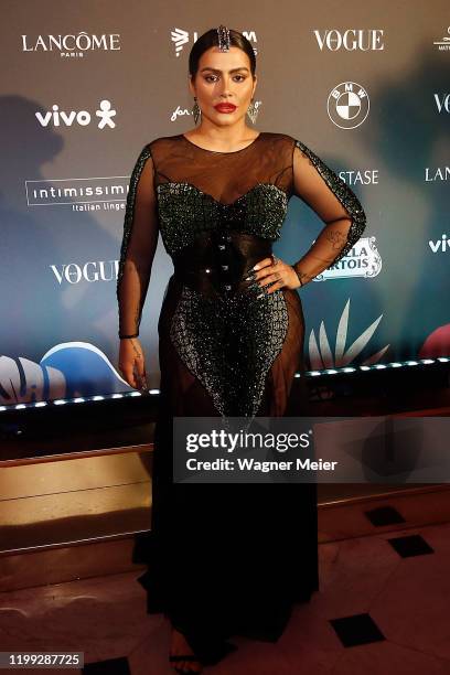 Brazilian actress Cleo Pires attends Vogue's Carnival Ball - Tropical Surreal at Belmond Copacabana Palace on February 7, 2020 in Rio de Janeiro,...