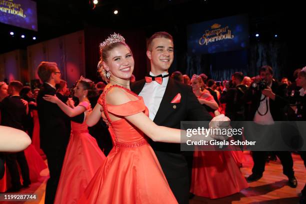 Lilith Becker, daughter of Ben Becker, and Stefan Nissbach during the 15th Semper Opera Ball 2020 at Semperoper on February 7, 2020 in Dresden,...