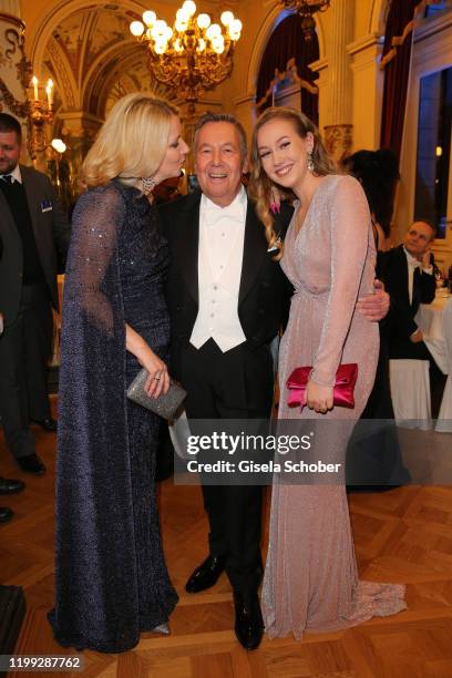 Roland Kaiser and his wife Frau Silvia Keiler and their daughter Annalena Kaiser during the 15th Semper Opera Ball 2020 at Semperoper on February 7,...