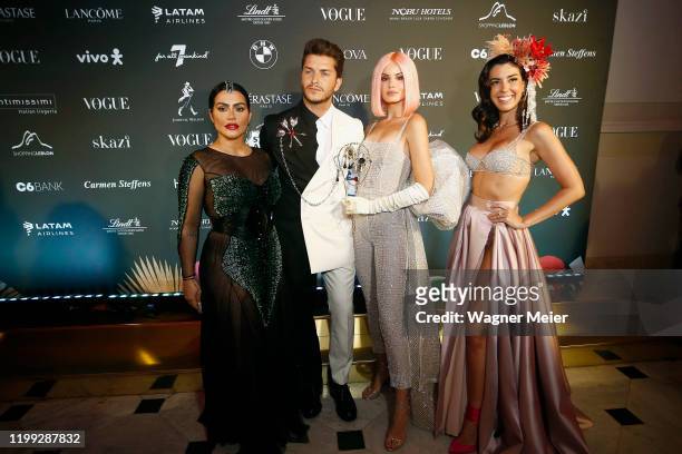 Actress Cleo Pires, Klebber Toledo, Camila Queiroz and Camila Coutinho attend Vogue's Carnival Ball - Tropical Surreal at Belmond Copacabana Palace...
