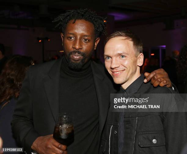 Director of "Les Miserables", Ladj Ly and director of "Corpus Christi" Jan Komasa attend the Oscars International Feature Film nominees cocktail...