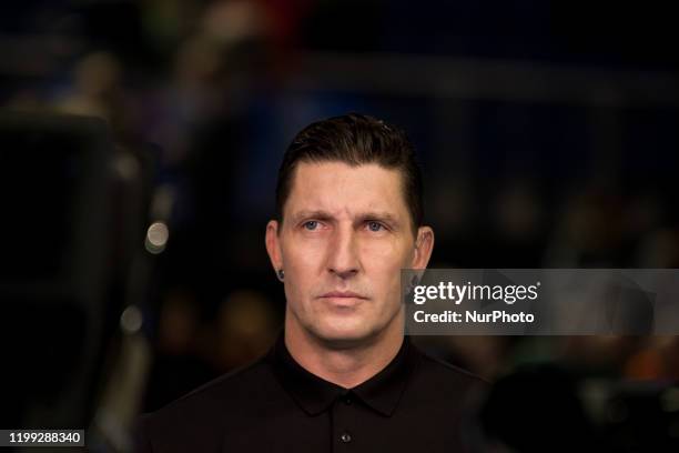 Stefan Kretzschmar, former handball player and current TV expert prior to the LIQUI MOLY HBL between SC Magdeburg and TSV Hannover-Burgdorf at the...