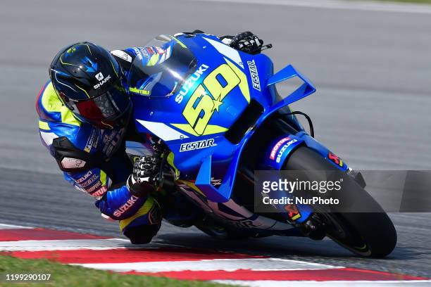 Sylvain Guintoli of France And Suzuki Test Team during day two MotoGP Official Test Sepang 2020 at Sepang International Circuit on February 7 , 2020...