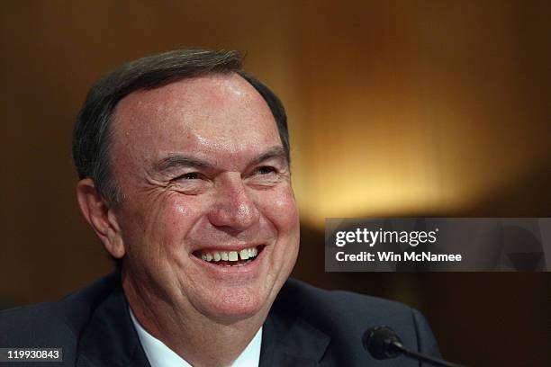 Michael Duke, president and CEO of Wal-Mart Stores Inc., testifies before the Senate Finance Committee July 27, 2011 in Washington, DC. The committee...