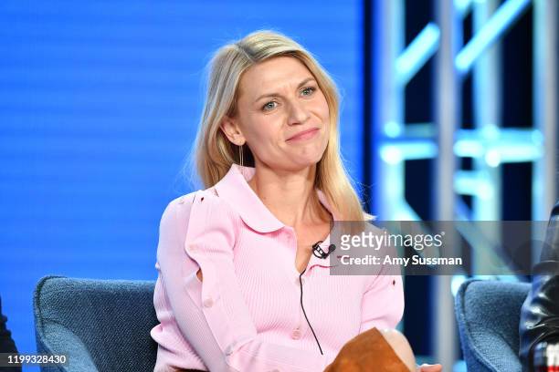 Claire Danes of "Homeland" speaks during the Showtime segment of the 2020 Winter TCA Press Tour at The Langham Huntington, Pasadena on January 13,...