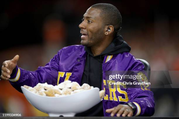 Ryan Clark of ESPN speaks before the College Football Playoff National Championship game at Mercedes Benz Superdome on January 13, 2020 in New...