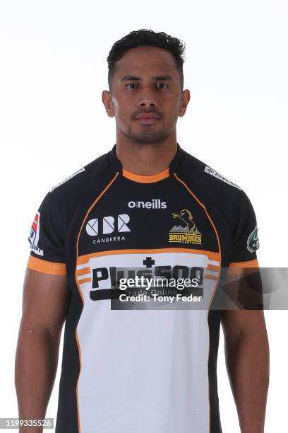 Toni Pulu of the Brumbies poses during the Brumbies 2020 Super Rugby headshots session on January 08, 2020 in Newcastle, Australia.