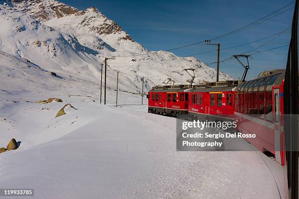 bernina express - piz bernina stock pictures, royalty-free photos & images